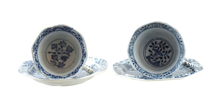 Set of six teacups and saucers with Peterselie