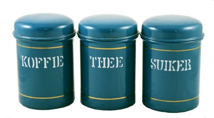 Kitchen canister set Koffie Thee Suiker e. bl 9