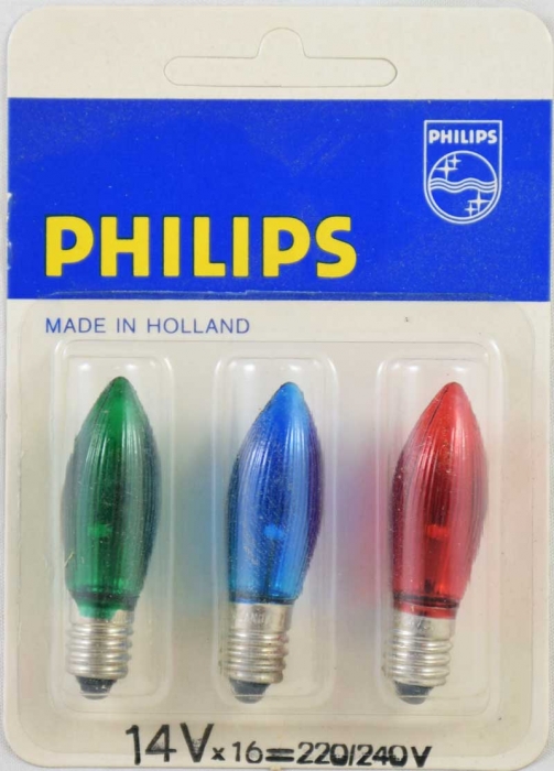 Philips reservelampjes gekleurd 14 V