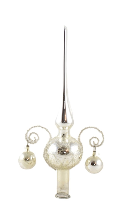 Christmas tree topper with two baubles 15 Christmas tree topper with two baubles 15