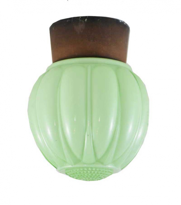 Groene art deco bol plafondlamp v. p 3