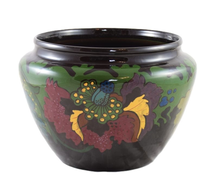 Large antique Dutch Arnhem flowerpot