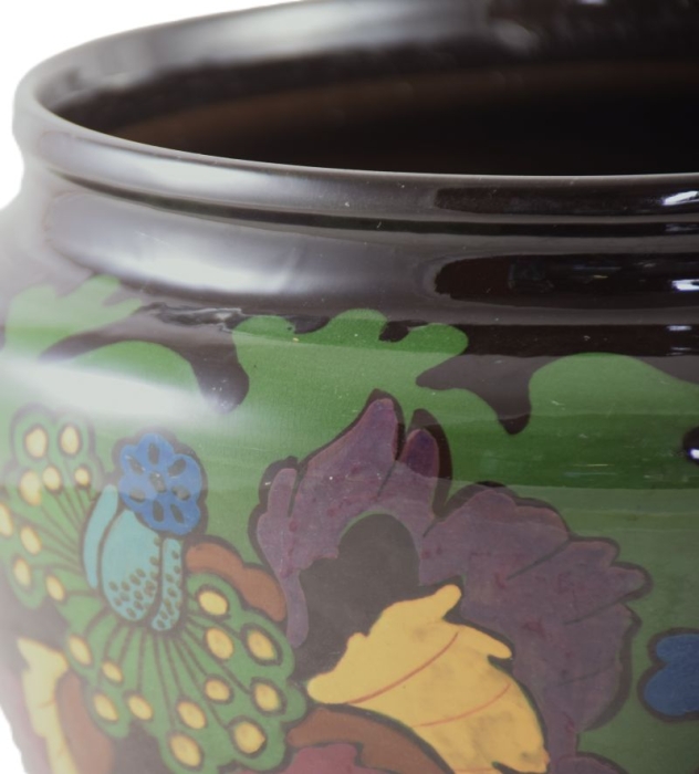 Large antique Dutch Arnhem flowerpot