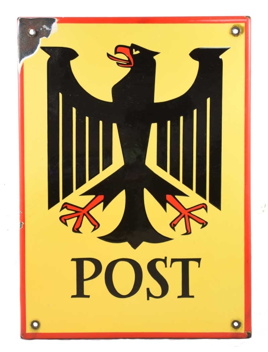 Emaille reclame bord Post