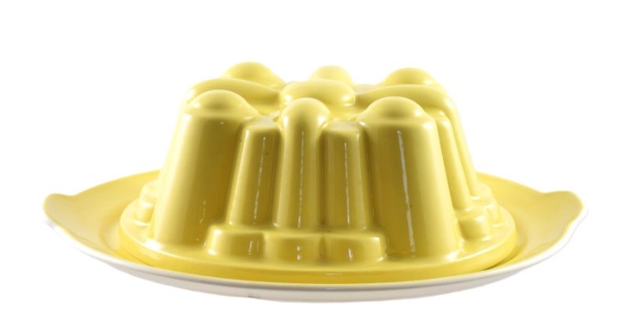 Yellow pudding mold Regout Maastricht kk. v 7