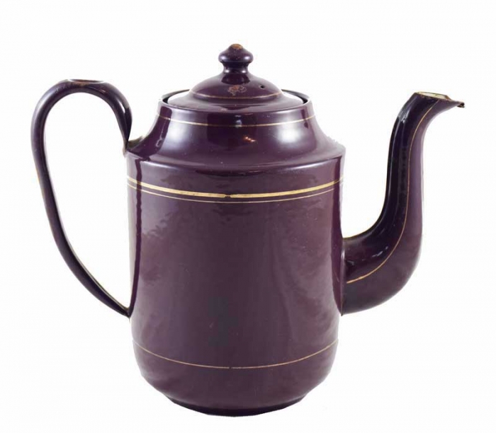 Antique purple coffee pot e. ok 1