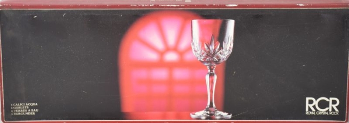 Six elegant Royal Crystal Rock cut wine glasses k. s 6