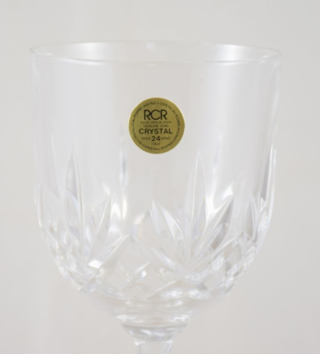 Six elegant Royal Crystal Rock cut wine glasses k. s 6