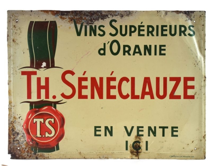 Vintage metal advertissement signTh. Sénéclauze Vins Superieur