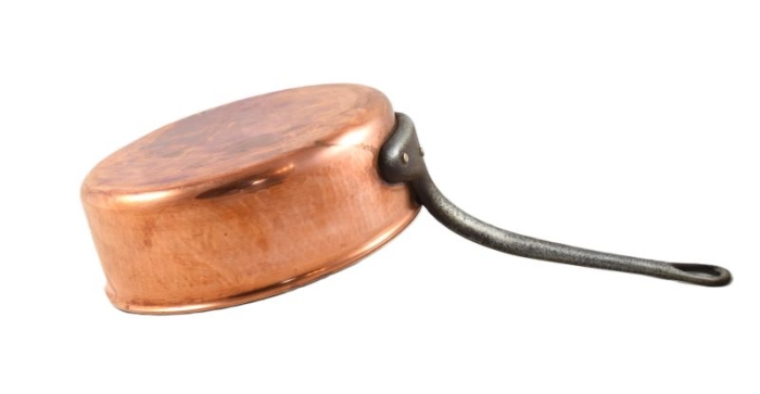 Vintage lage koperen steelpan kk. p 1