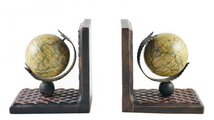 Vintage  bookends with globes