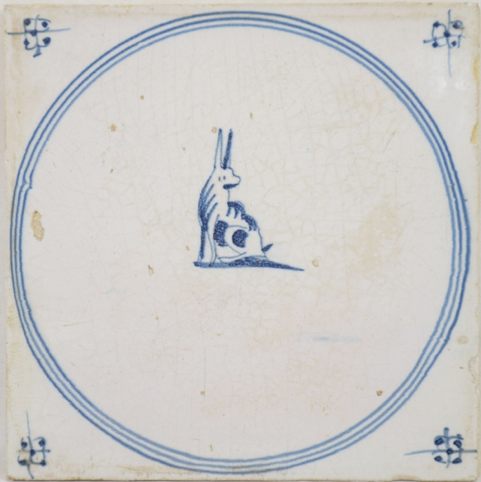 Wall tile Delft blue hare nr. 1