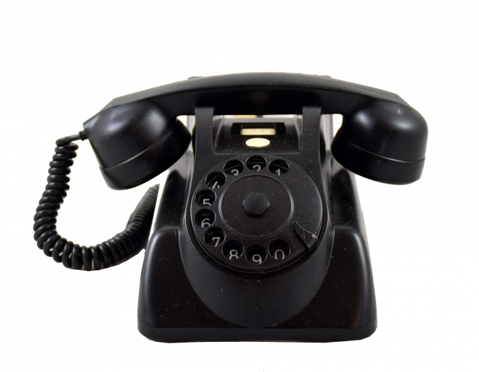 Vintage zwart bakeliet Heemaf telefoon