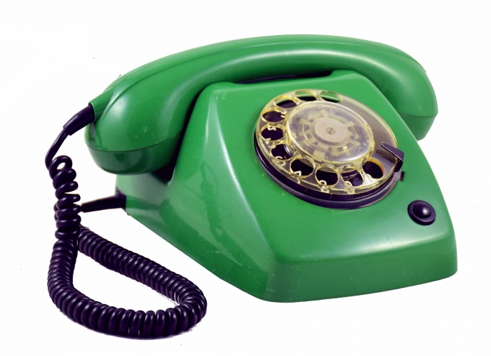 Vintage Dutch green PTT desk telephone