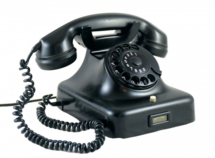 Vintage zwarte bakeliet telefoon
