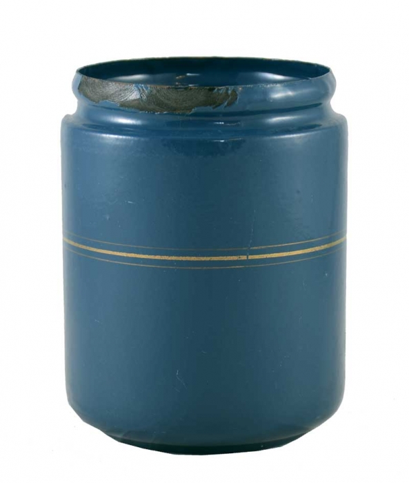 Vintage Dutch kitchen canister Thee e. bl 3