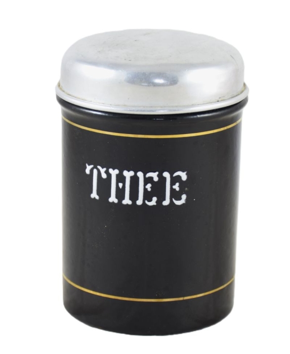 Vintage Dutch kitchen canister Thee e. ok 7 Vintage Dutch kitchen canister Thee e. ok 7