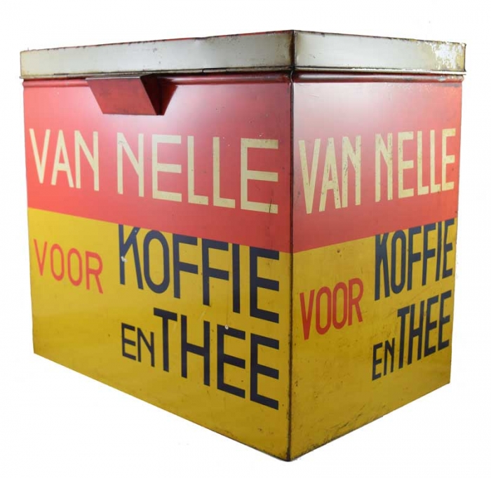 Vintage Dutch shop tin Van Nelle voor Koffie en Thee