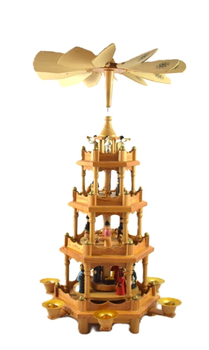 German Nativity pyramid carrousel 4 - tier k. d 19