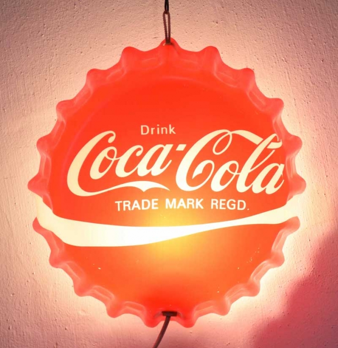 Coca Cola plastic wall advertisement light sign