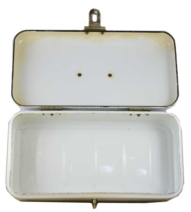 Vintage Dutch enamel bread box e. w 5