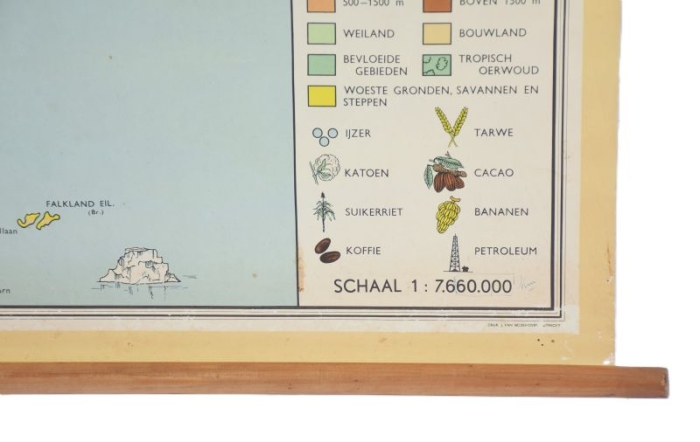 Vintage pull down school chart Zuid-Amerika nr. 5