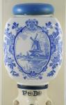 Vintage wand koffiemolen met blauwe windmolen nr. 5