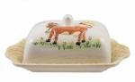 Vintage butter dish with cow decoration