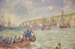 Schoolplaat Landing van prins Willem III bij Brixham, 1688