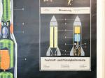 Vintage space age schoolplaat die Rakete