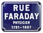 Vintage French street sign Rue Faraday