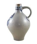 Antique stoneware oil jug k. kk 3