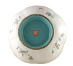 An antique  Chinese porcelain pedestal dish with cranes