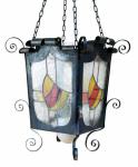 Hanglamp olielamp glas in lood