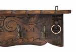 Antique Dutch wall mounted wooden hat and coat rack