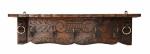 Antique Dutch wall mounted wooden hat and coat rack