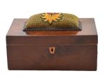 Antique wooden sewing box