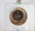 Vintage Dutch wall coffee grinder with green windmill nr. 4