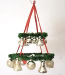 Vintage kersthanger met zilveren ballen en bellen k. d 28