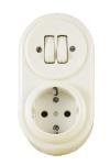 Vintage plastic socket and double light switch b. e 25