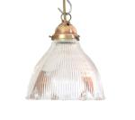 Hanglampje helder geribbeld glas v. d 13