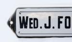 Enamel doorplate wed j folders