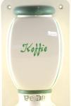 Vintage Dutch wall coffee grinder with green letters Koffie