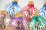 Zes retro Lauscha kerstdecoratie in doos k. d 11