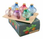 Zes retro Lauscha kerstdecoratie in doos k. d 11