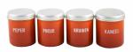 Kitchen canister set burnt orange e. or 7