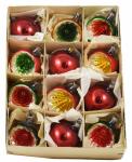 Twelve vintage  Christmas baubles in box k bg 36