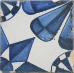 Antique Dutch wall tile rose ornament