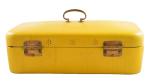 Antique German bread box yellow enamel e. ok 12