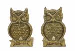 Two brass owl bookends